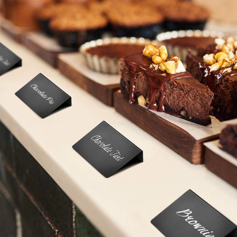 IRICUS 30 Pack Mini Chalkboard Signs 3x4 for Buffet & Table Use â€“ Small Reusable Food Labels - Plastic Blackboard Display Cards for Wedding - Catering Vendor - Booths Party Tables & Bakery Displays - Image 5